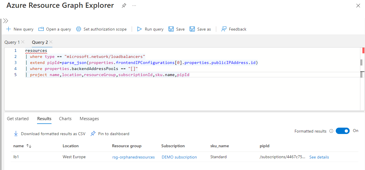 orphaned lbs query results